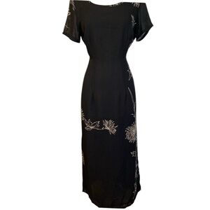 Hillard and Hanson Black Floral Dress Size 10
